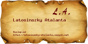 Latosinszky Atalanta névjegykártya